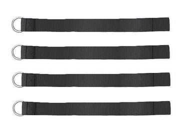 Set of 4 American Made Squat Rack Anchors. This anchor allows you to wrap it around your power rack system by running the D-Ring side through the open loop on the other end. You can attach any clip style band to the D-Ring once it is installed. Comes in set of 4 for multiple points on your rack. The Poly woven webbing assures the anchors wont damage your system, fray or break down for years. The only Squat Rach Resistance Band Anchors you will ever need.